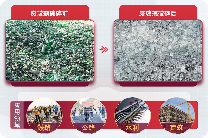 廢玻璃粉碎后用途廣，供不應(yīng)求